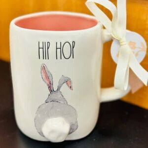 Rae Dunn raised bunny tail ceramic Easter coffee mug HIP HOP NEW